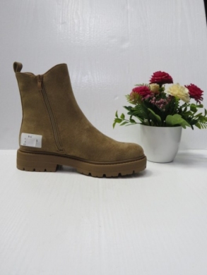 Botki damskie ocieplane na płaskim (36-41) 9160 CAMEL
