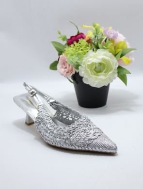 Sandały damskie na szpilce (36-41) Y2385 SILVER