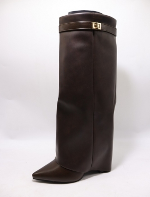 Kozaki damskie ocieplane na obcasie (36-41) J51-2 BROWN
