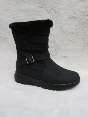Botki damskie ocieplane na płaskim (36-41) W2210 BLACK
