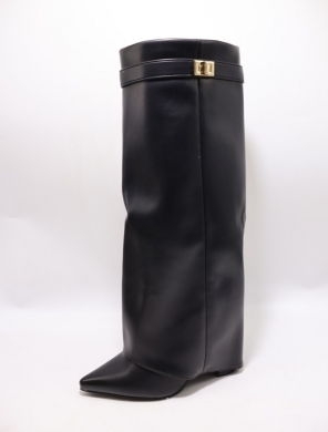 Kozaki damskie ocieplane na obcasie (36-41) J51-2 BLACK