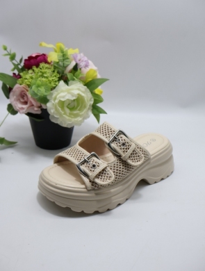 Klapki damskie na płaskim (36-41) BE-628 BEIGE