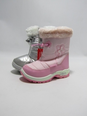 Botki dziewczęce ocieplane (24-29) B3509 GREY/PINK
