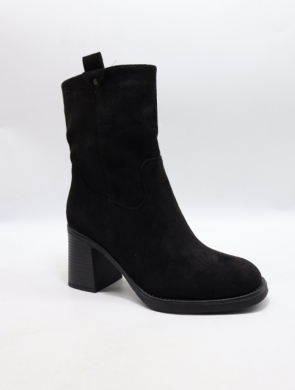 Botki damskie ocieplane na obcasie (36-41) HQ343 BLACK