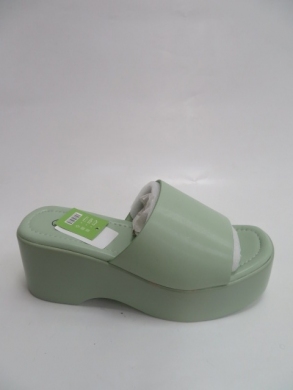 Klapki damskie na koturnie (36-41) 7691 GREEN