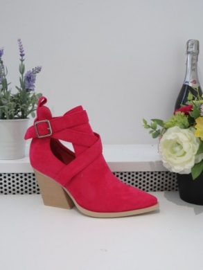 Botki damskie na obcasie (36-41) 8690 FUSHIA