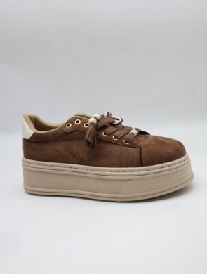 Buty sportowe damskie na płaskim (36-41) 6865 BROWN