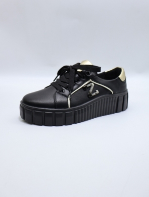 Buty sportowe damskie na płaskim (36-41) 6250-3 BLACK/GOLD