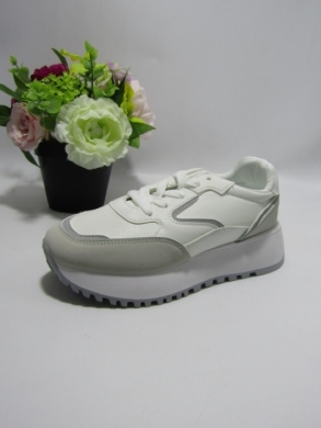 Buty sportowe damskie na płaskim (36-41) HZ314 WHITE