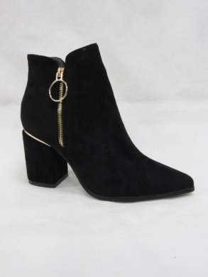 Botki damskie ocieplane na obcasie (36-41) 6275-2 BLACK